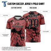 Custom Red Leaves Team Soccer Jersey